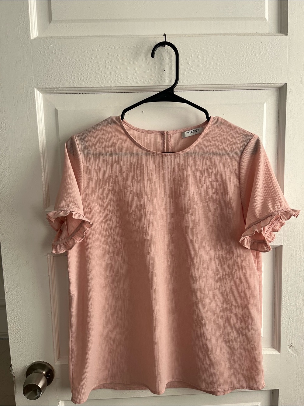 Pink Ruffle Sleeve Blouse
